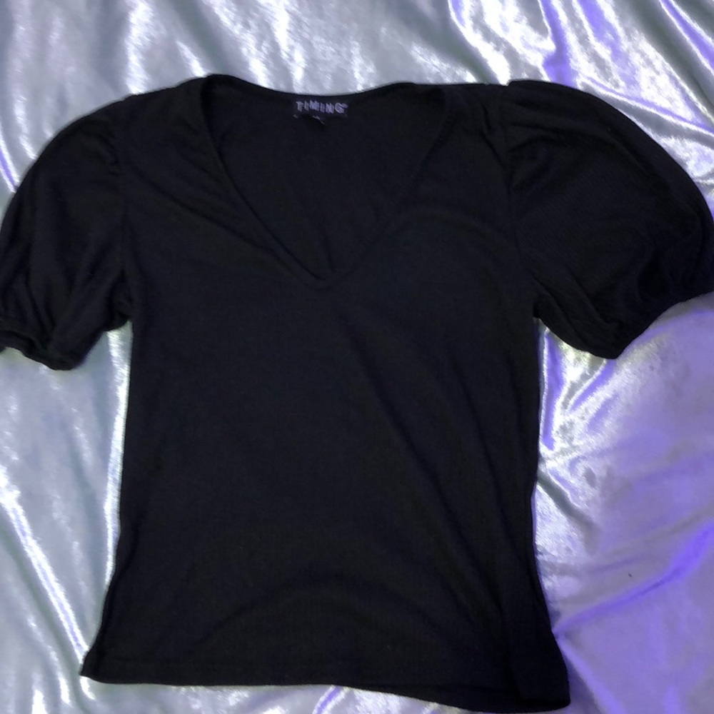 Black V-Neck Top